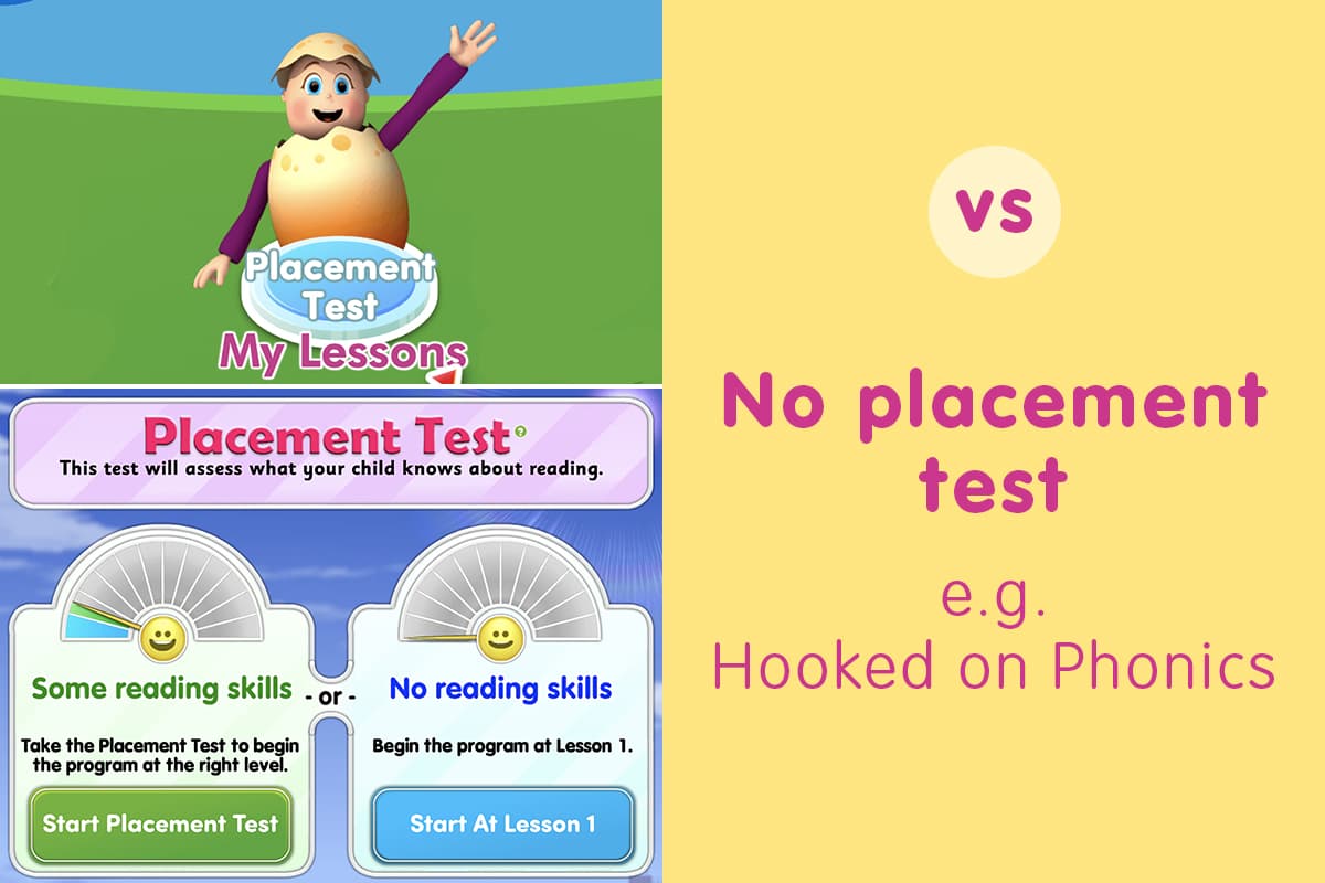 ABC Reading Eggs vs Hooked on Phonics - ABC Reading Eggs has a placement test