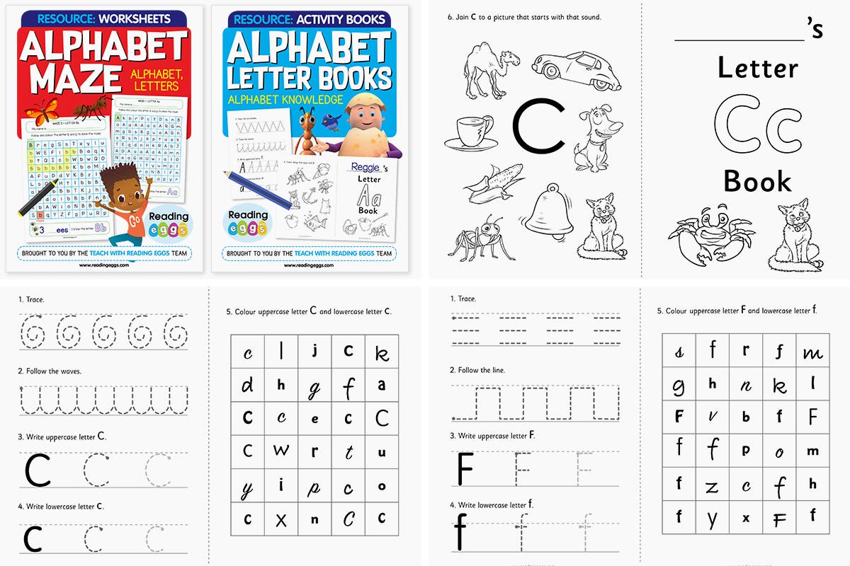 free line drawing and letter tracing worksheets for preschoolers