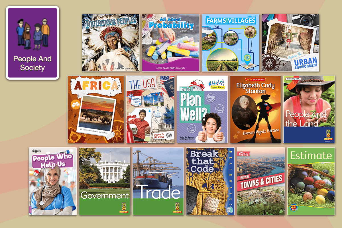 Examples of the People and Society nonfiction books for kids in the ABC Reading Eggs Library
