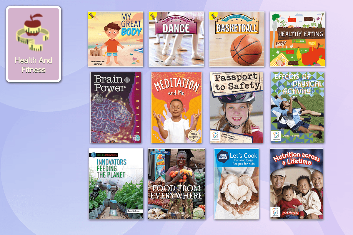 Examples of the Health and Fitness nonfiction books for kids in the ABC Reading Eggs Library