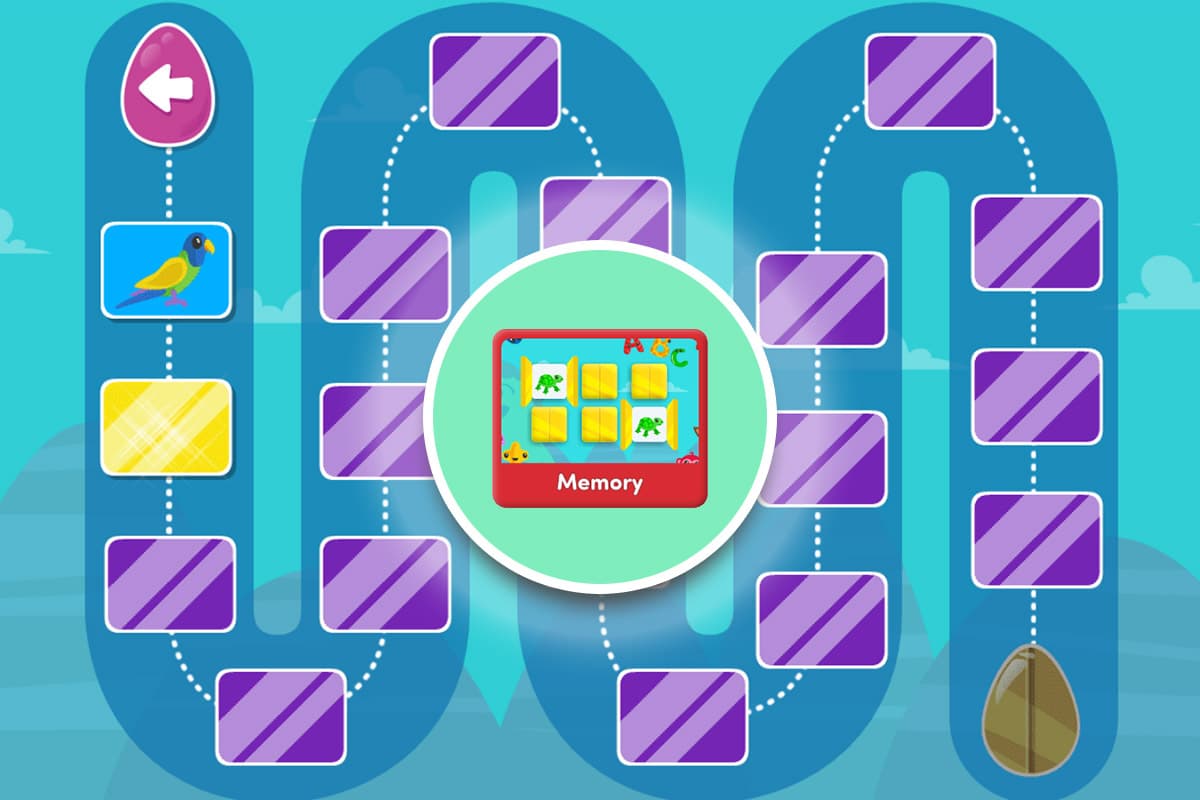 Toddler memory matching games in ABC Reading Eggs Junior.