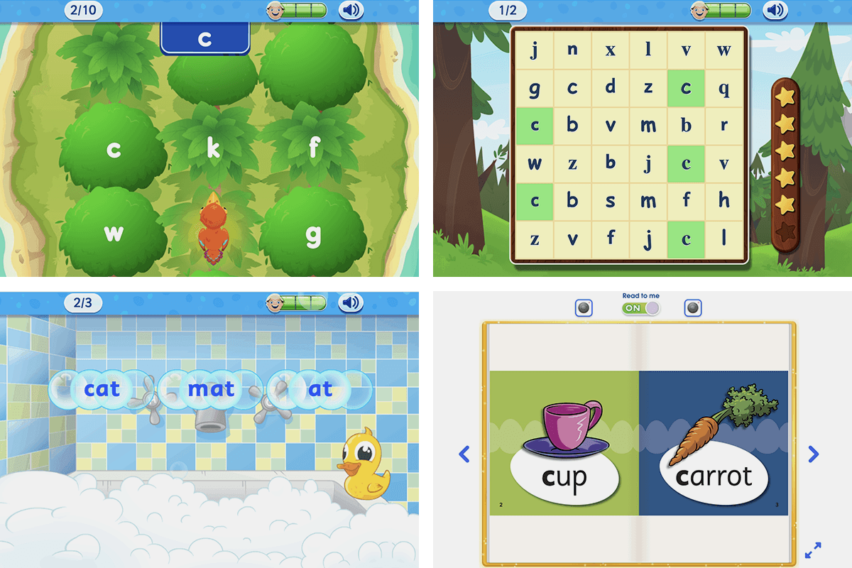 An example of ABC Reading Eggs' systematic approach to teaching children letter-sound relationships