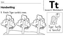 preschool worksheet letter t