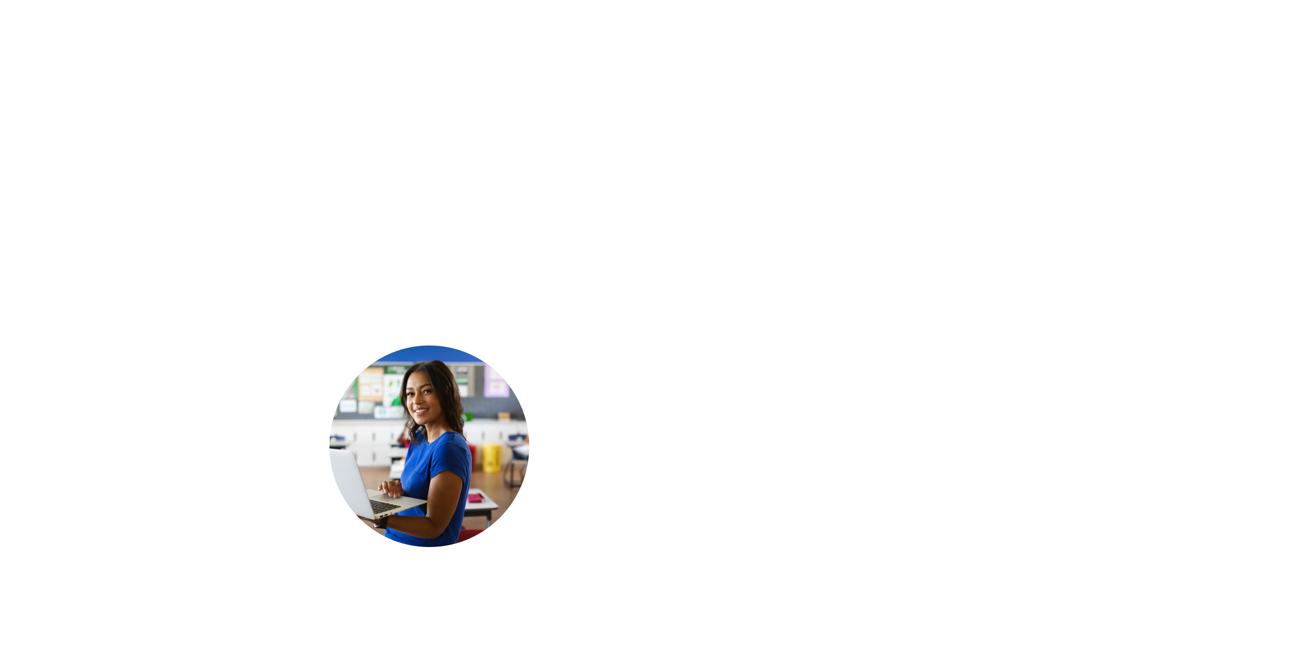 female teacher is holding books standing in front of a classsroom